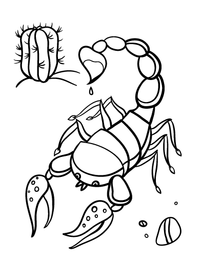 Free scorpion coloring page