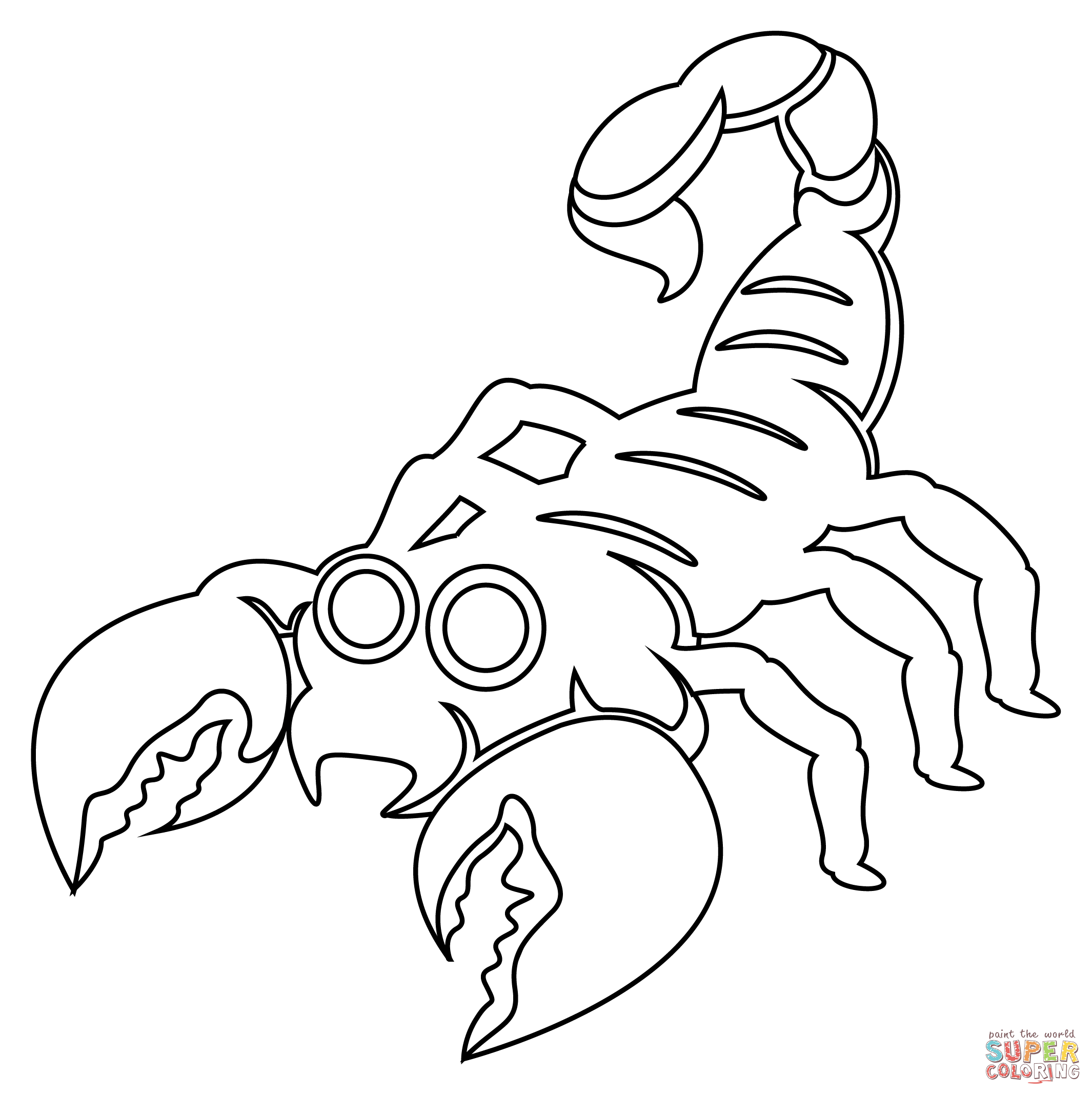 Scorpion coloring page free printable coloring pages