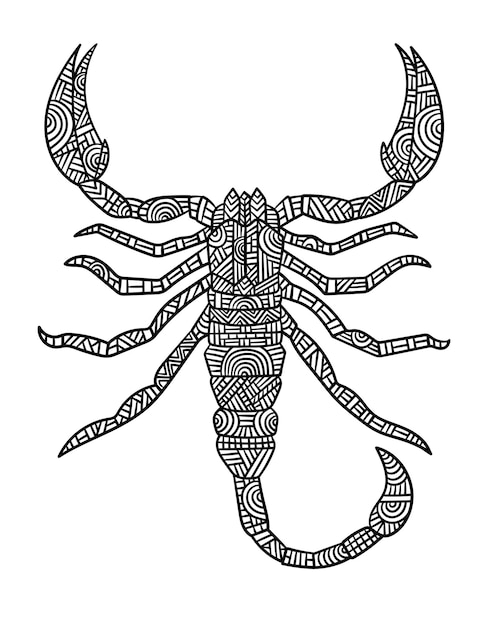 Premium vector scorpion mandala coloring pages for adults