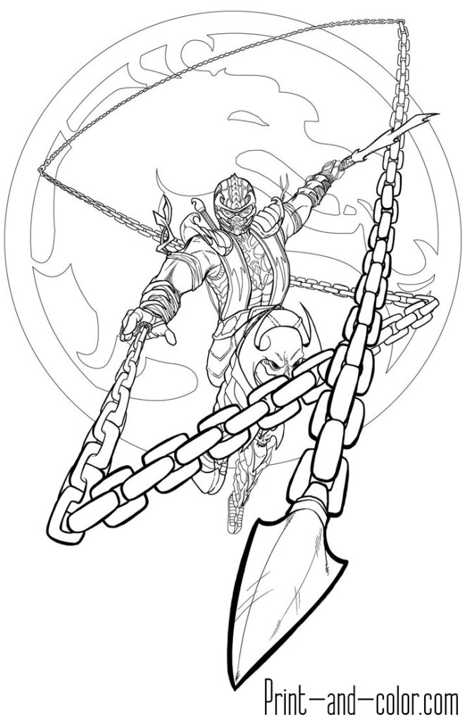 Mortal kombat coloring page scorpion mortal kombat art mortal kombat tattoo mortal kombat