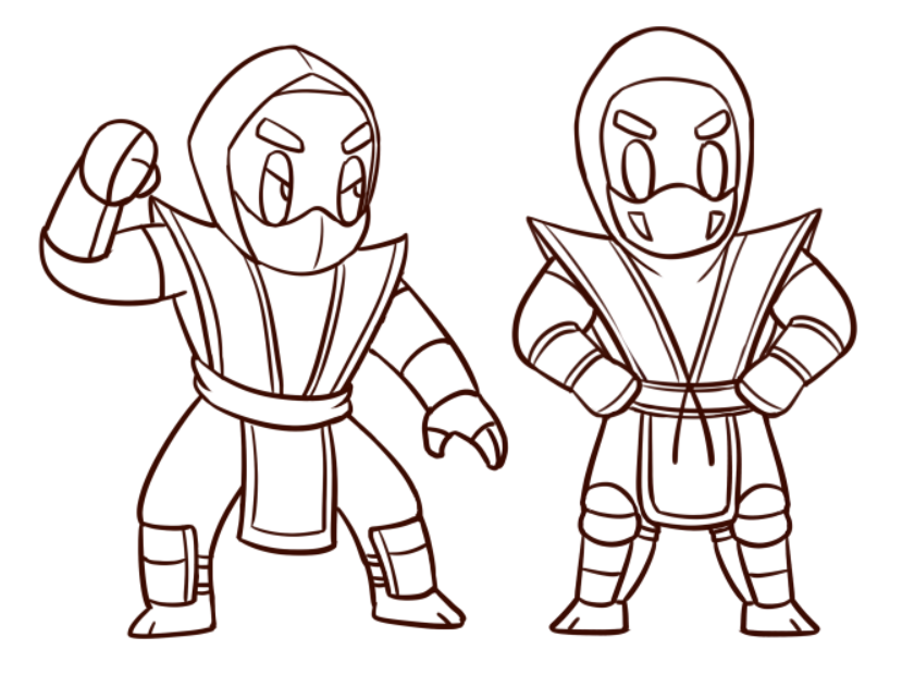 Guymay on x before coloring this character you can say he is one of the color ninjas hes scorpionð the early mk design is very simpleâbut the design get more and