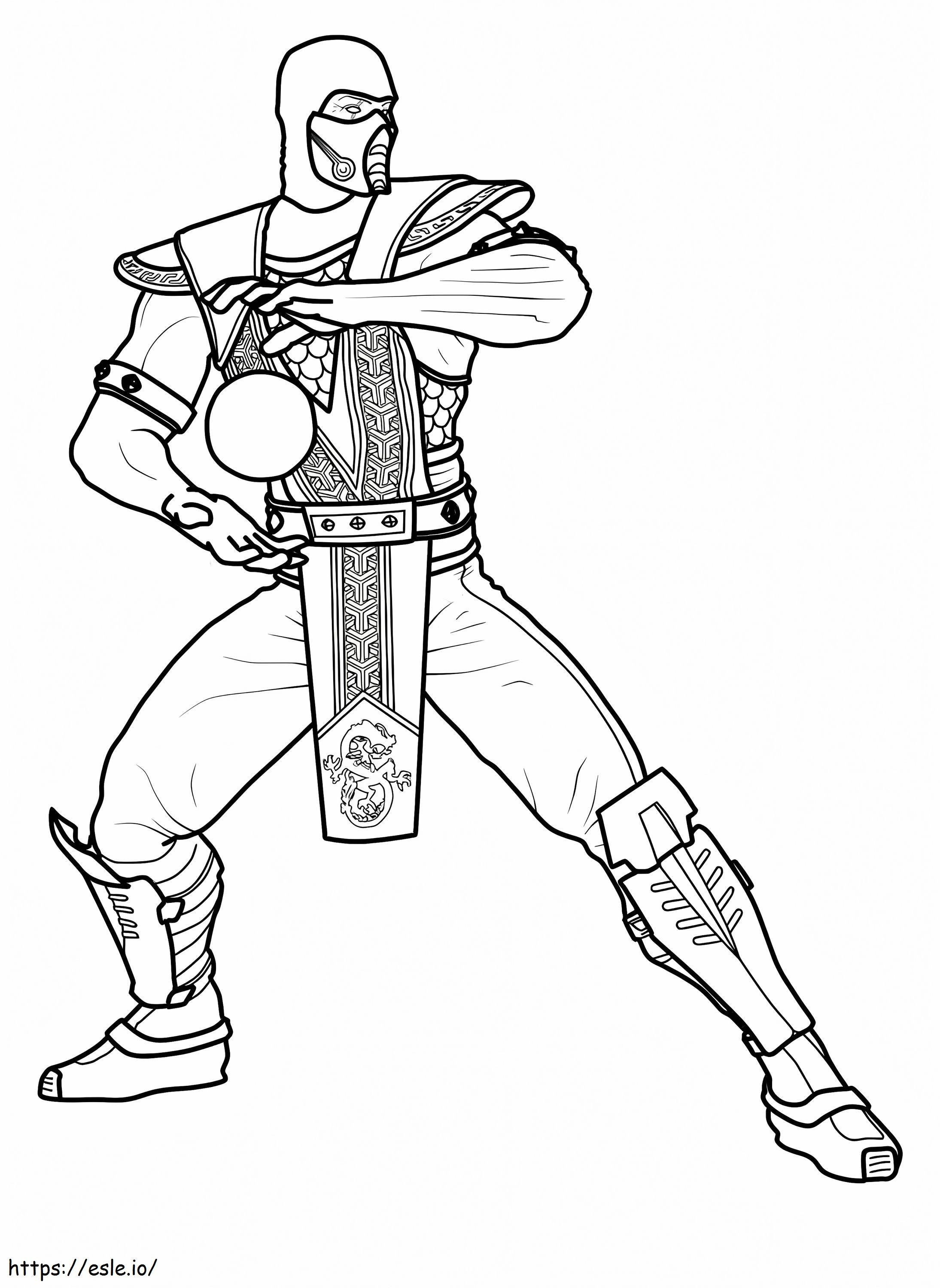 Scorpn mortal kombat coloring page