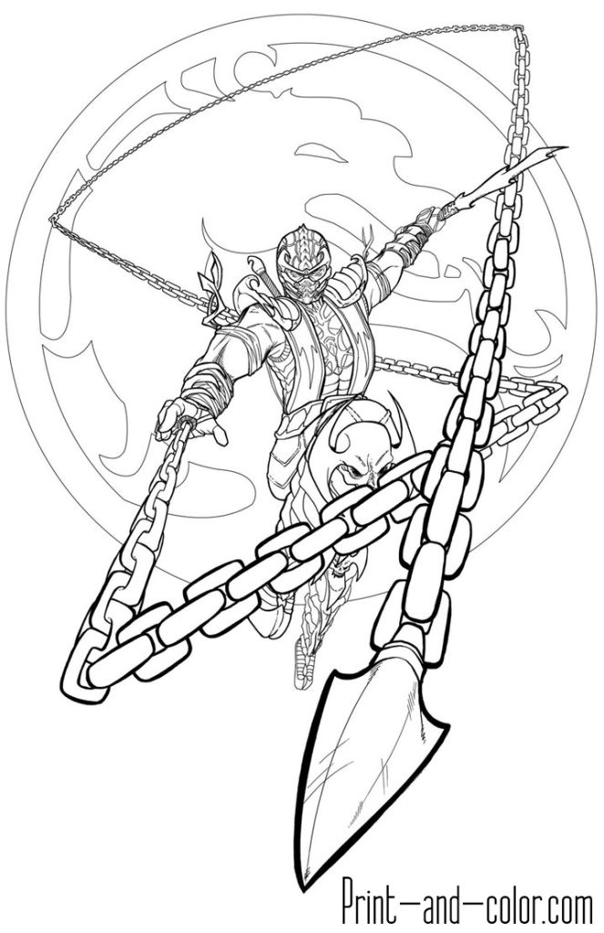 Mortal kombat coloring page scorpion mortal kombat art mortal kombat tattoo mortal kombat
