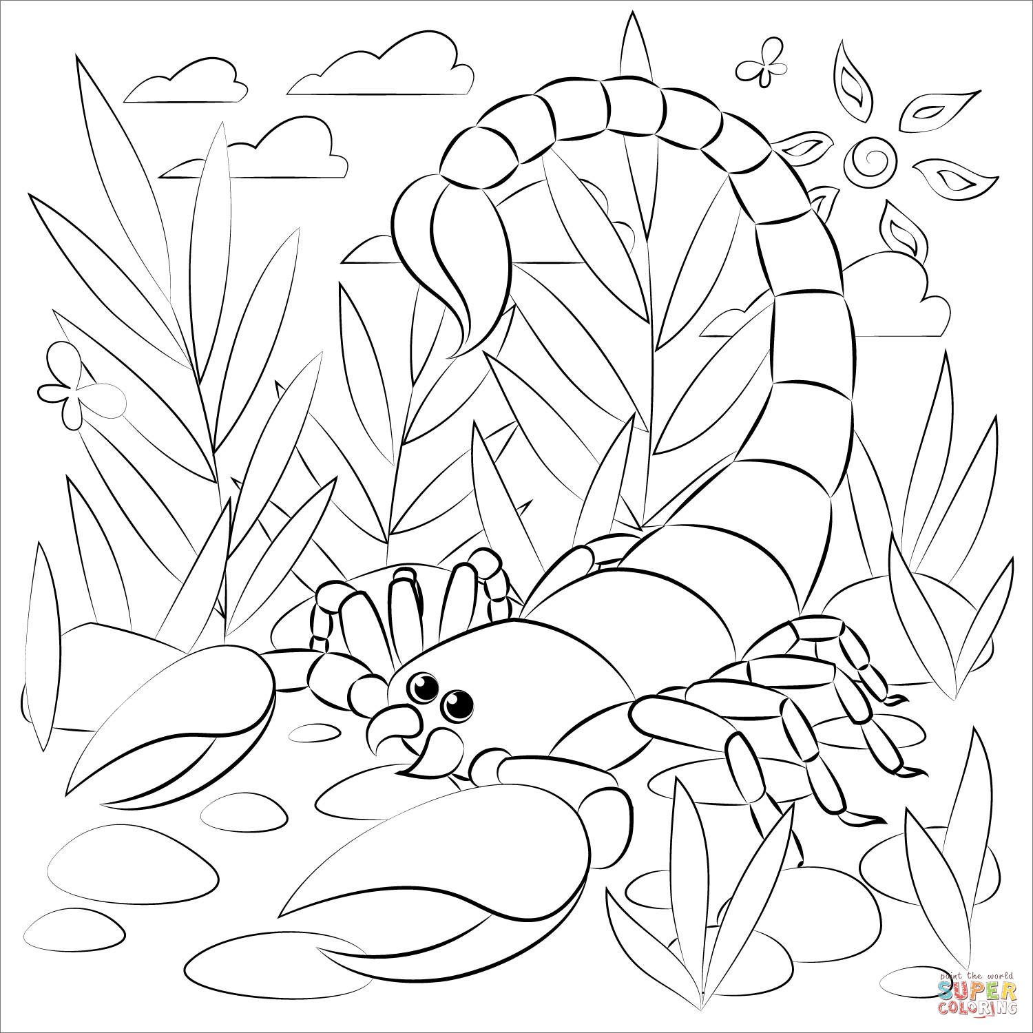 Scorpion coloring page free printable coloring pages