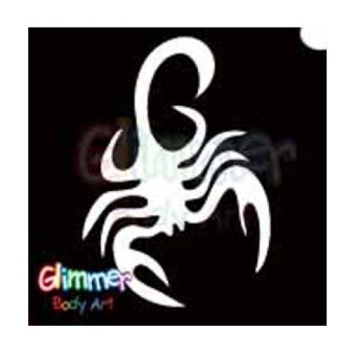 Glimmer body art glitter tattoo stencil scorpion pk