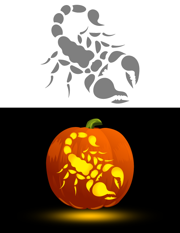 Printable scorpion pumpkin stencil