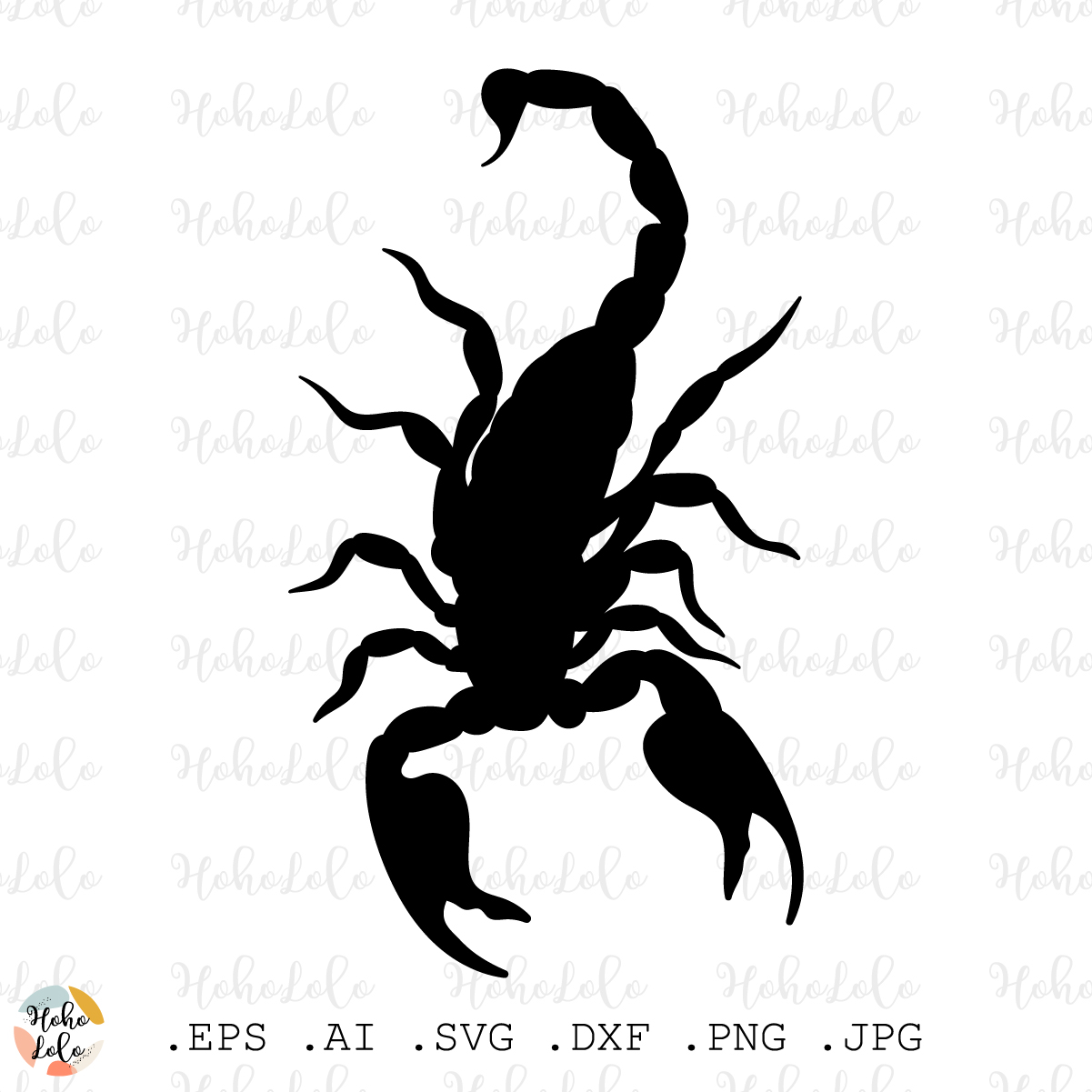 Scorpion svg silhouette stencil template cricut file png dxf