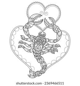 Hundred colouring book scorpion royalty