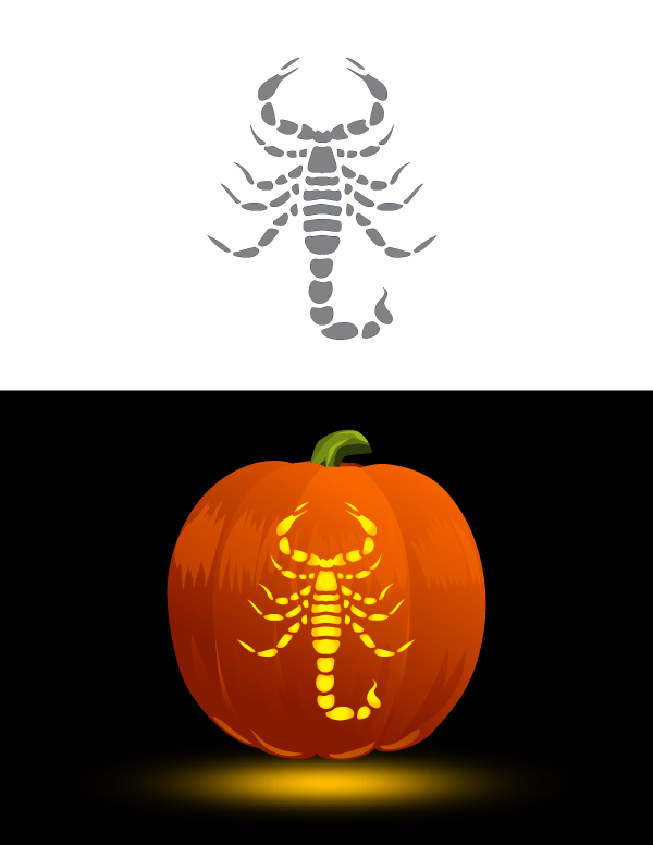 Printable easy scorpion pumpkin stencil