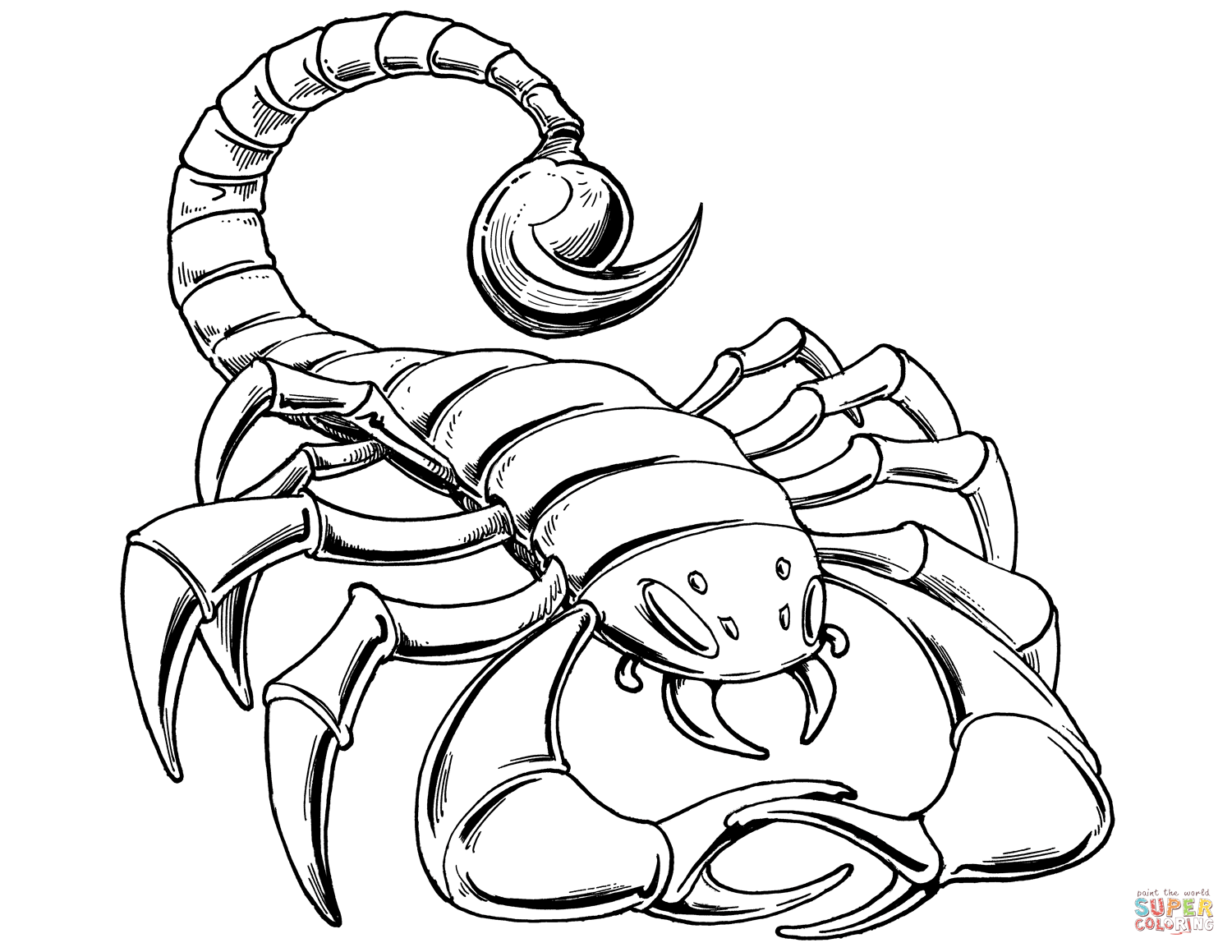 Prehistoric scorpion coloring page free printable coloring pages