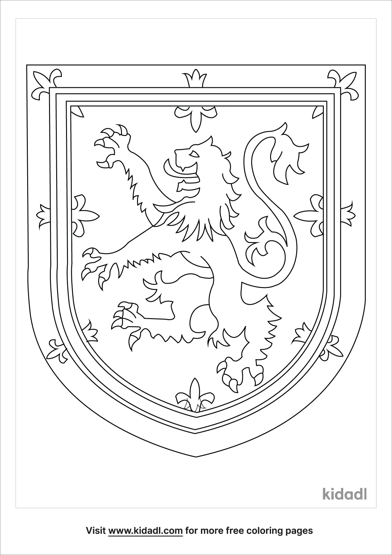 Free scotland coat of arms coloring page coloring page printables
