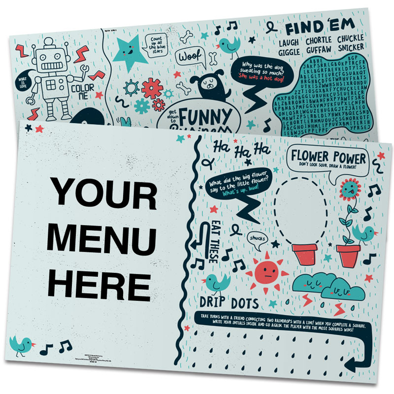 Customizable restaurant menus for kids c signature