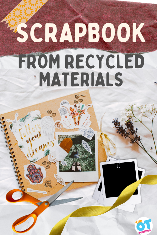 Scrapbook with kids using recycled materials