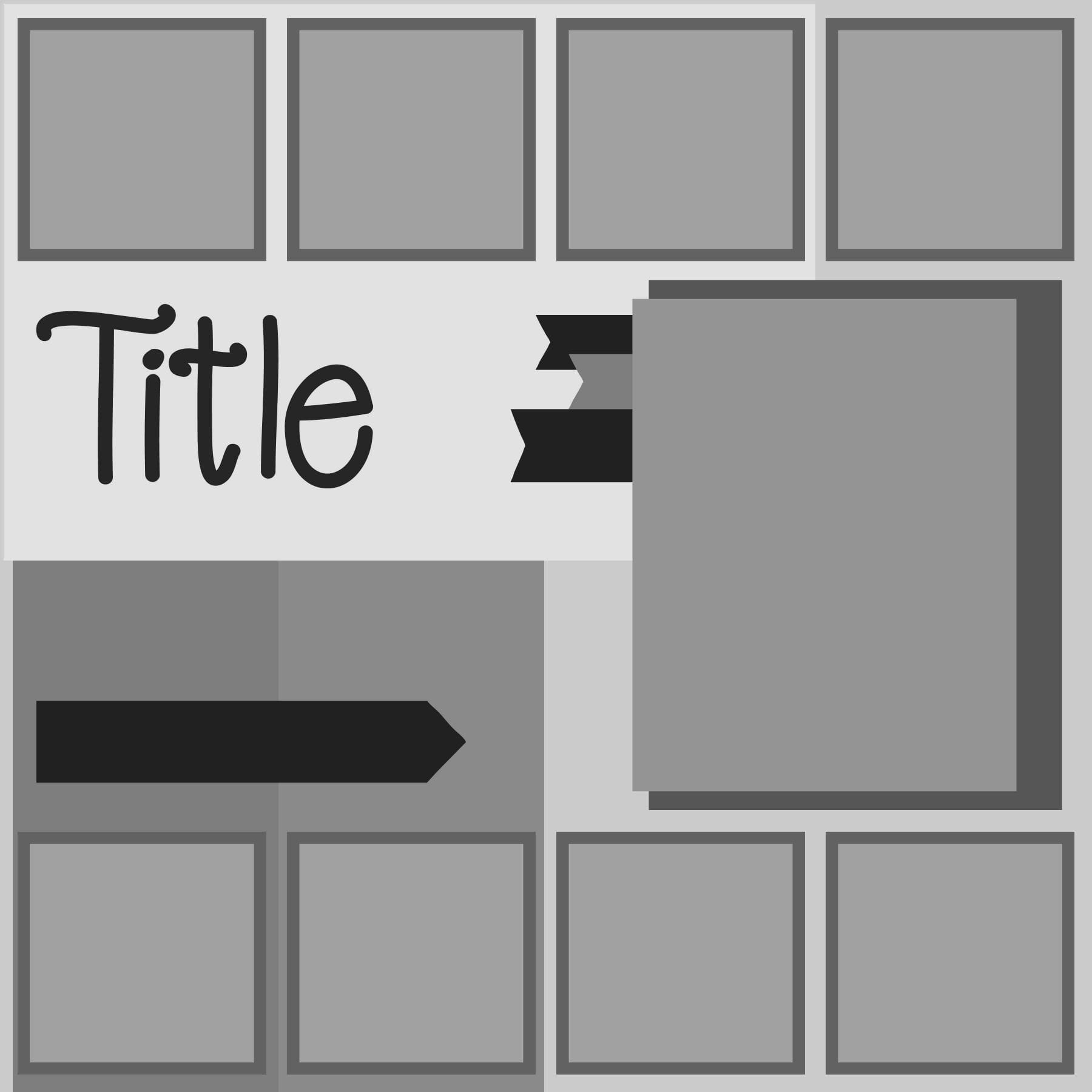 Free digital scrapbook layout template to create your own unique pages