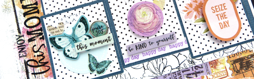 Grid color block scrapbook layout