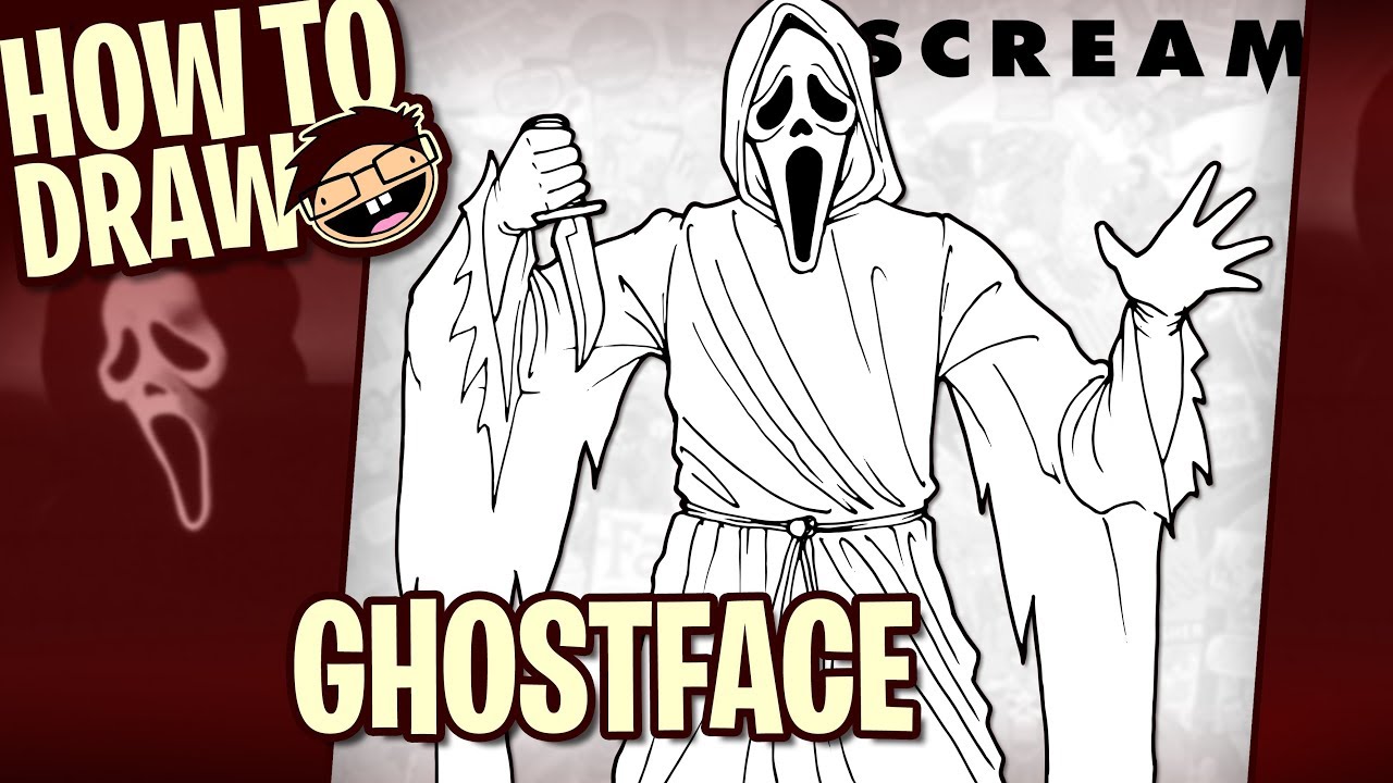 How to draw ghostface scream drawing tutorial