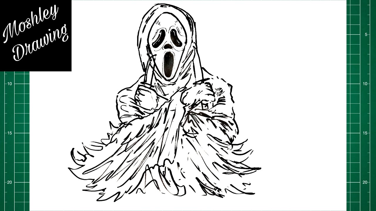 How to draw ghostface easy step by step