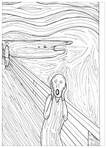 Discover our free adult coloring pages various themes artists difficulty levels the perfecâ famous art coloring scary paintings coloring pages