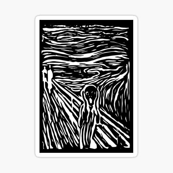 The scream stencil art sticker for sale by ughart