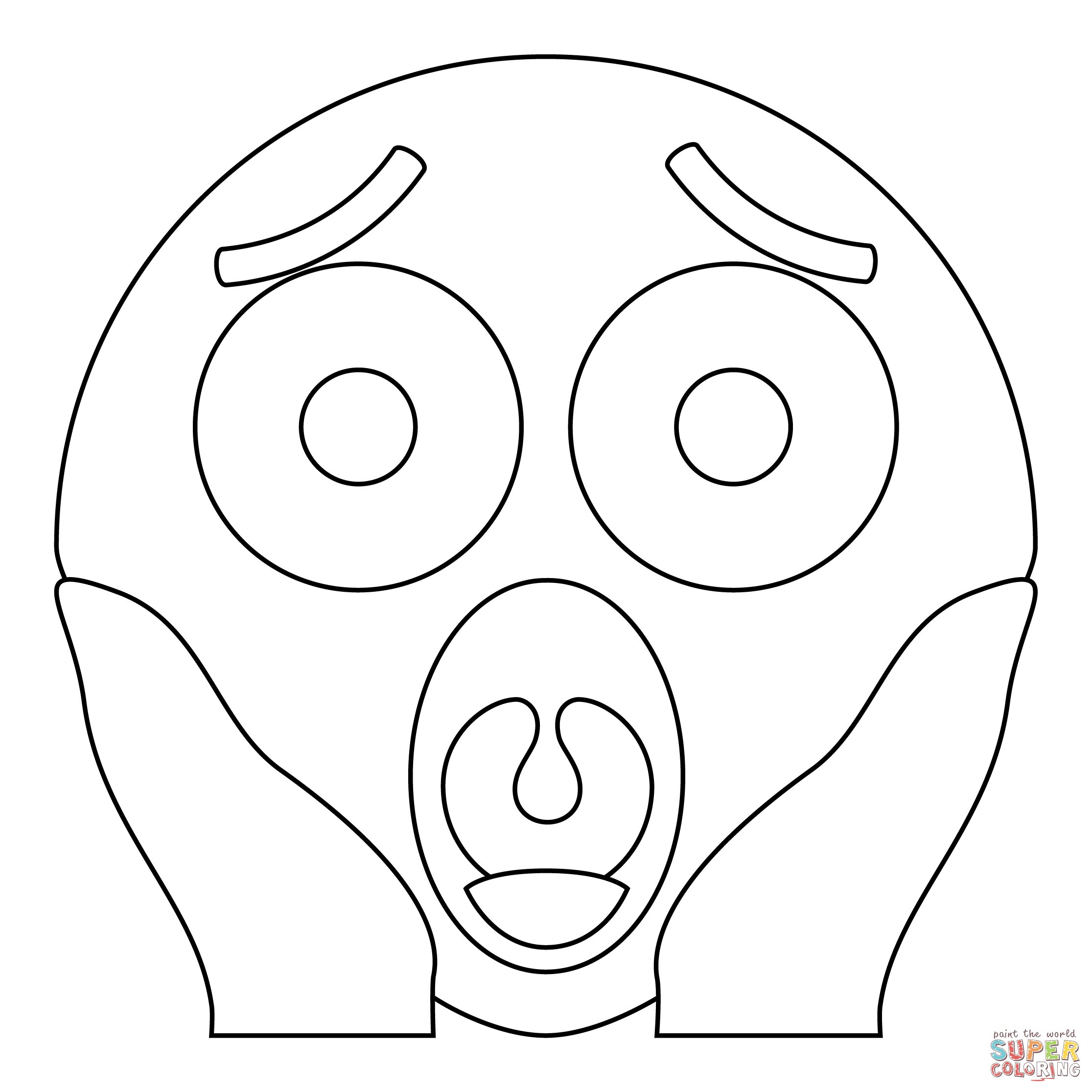 Face screaming in fear coloring page free printable coloring pages