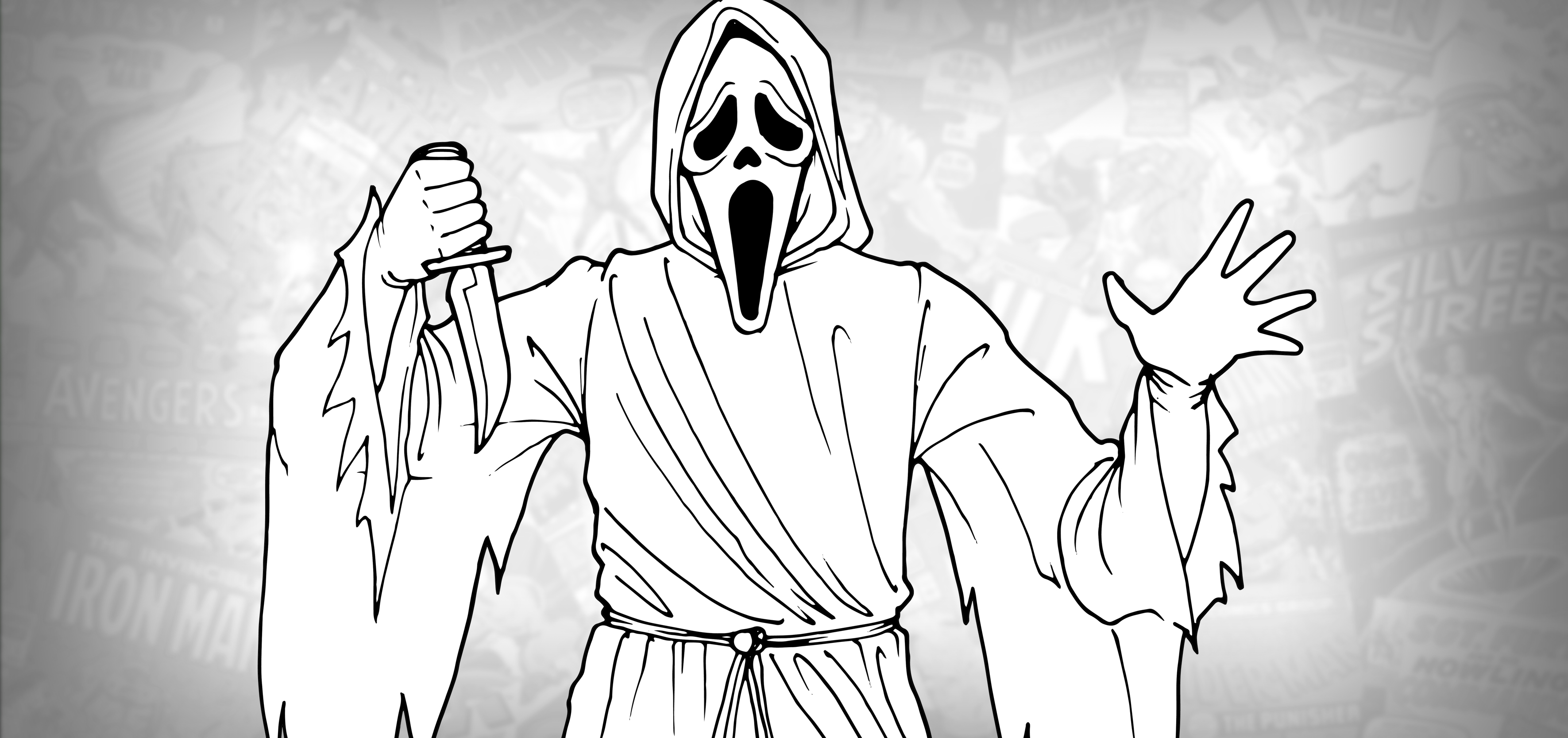 How to draw ghostface scream drawing tutorial