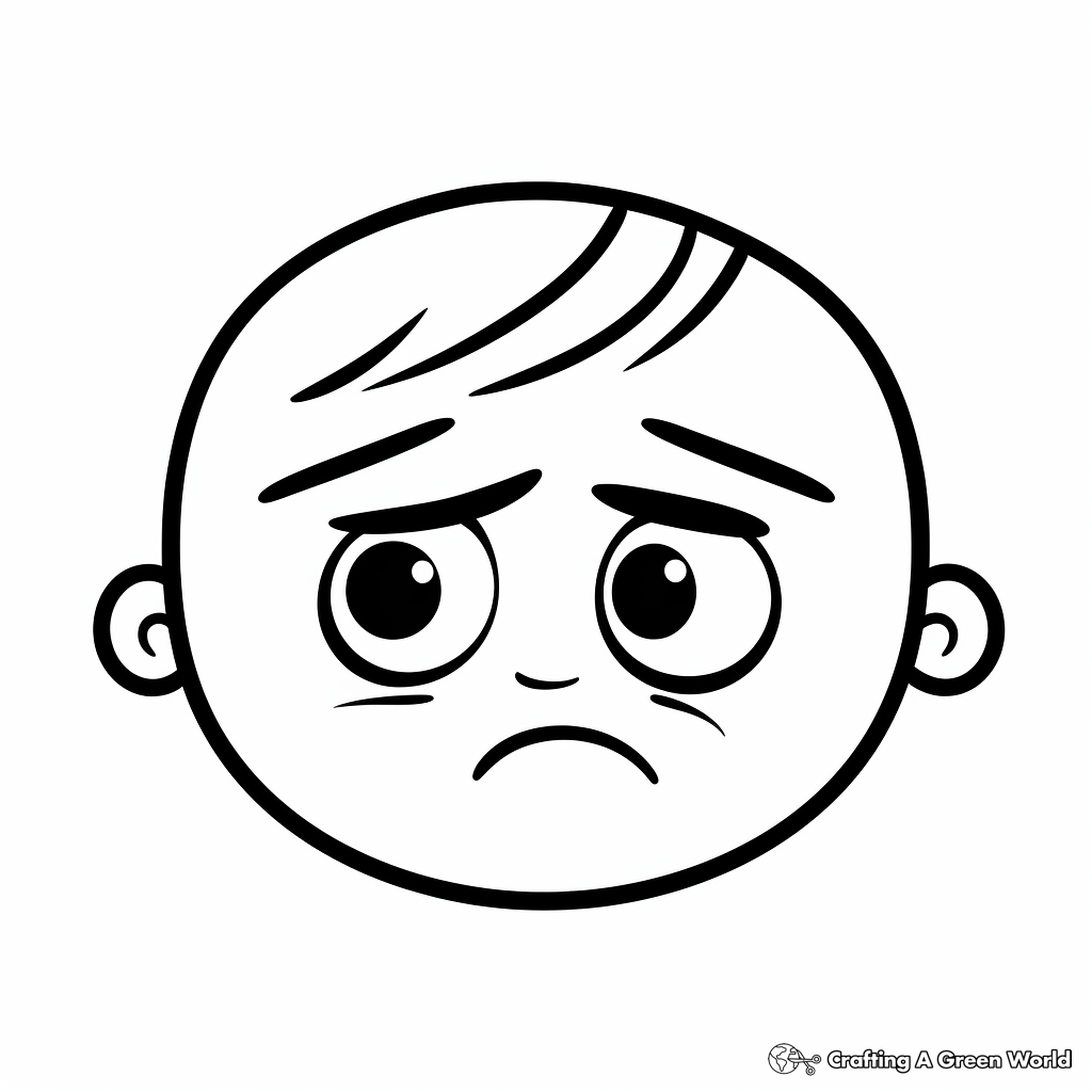 Sad face coloring pages