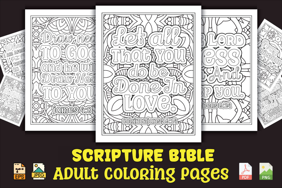 Scripture bible coloring pages for adults kdp coloring book