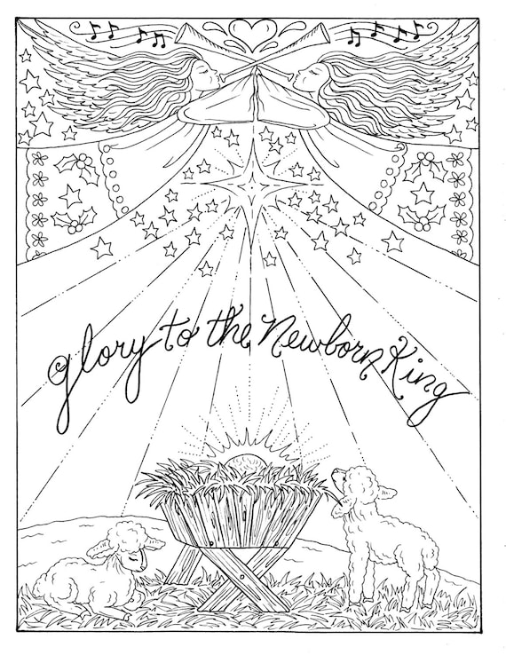 Christmas christian coloring page holidays coloring adult scriptures