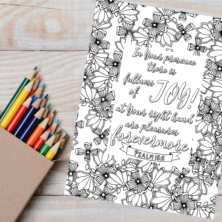 Fullness of joy scripture coloring page â a divine encounter