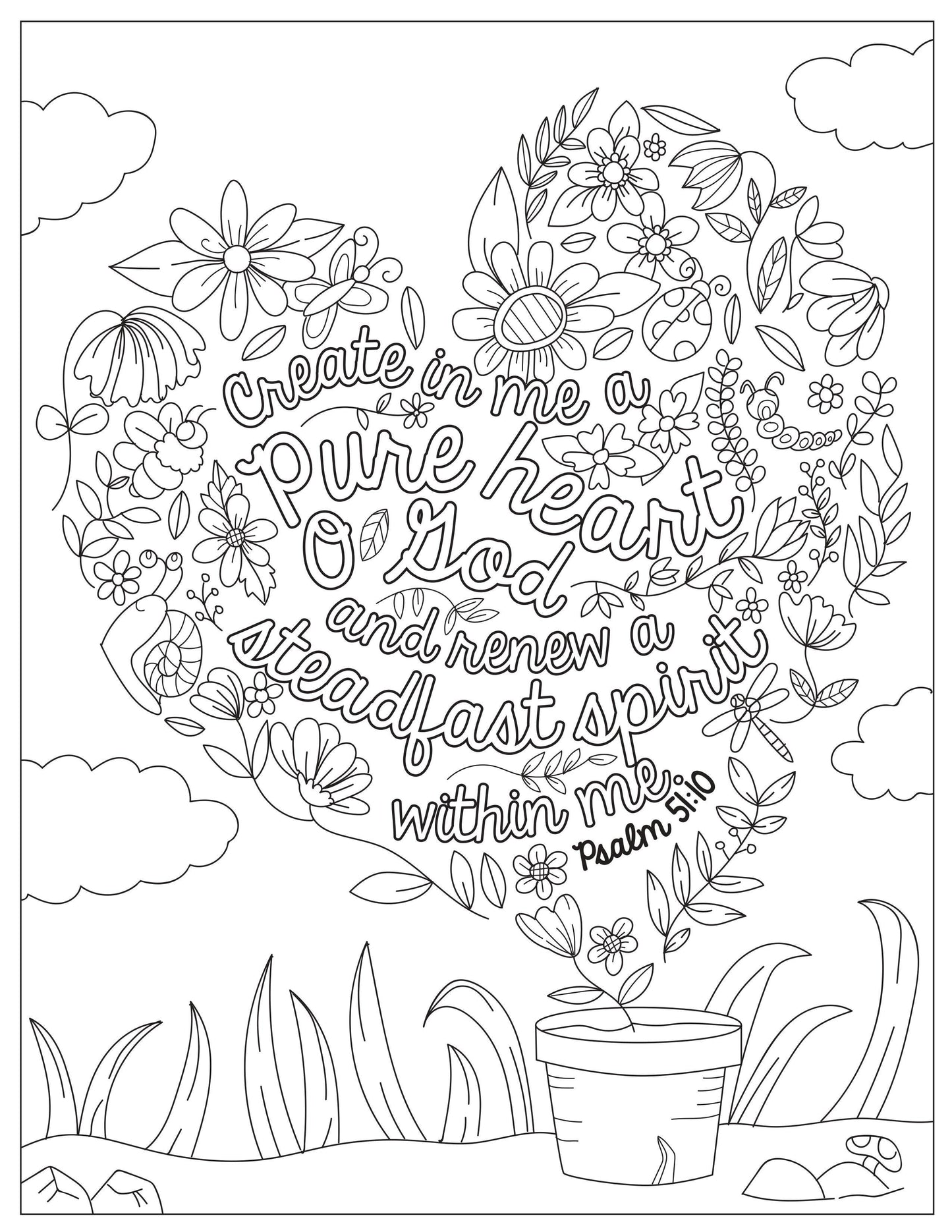 Book of psalms page bible coloring book download only