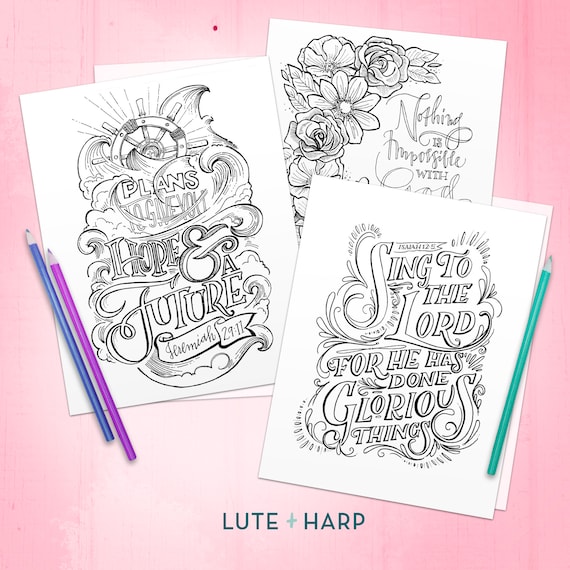 Scripture verse coloring pages instant digital download adult coloring sheets printable coloring book coloring for adults e