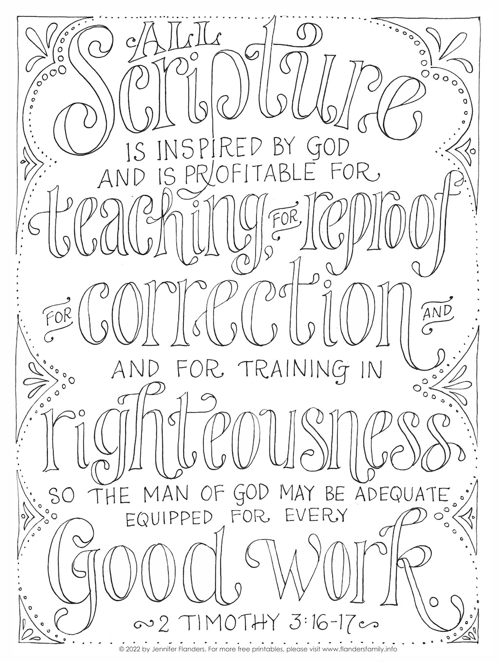 All scripture is given coloring page