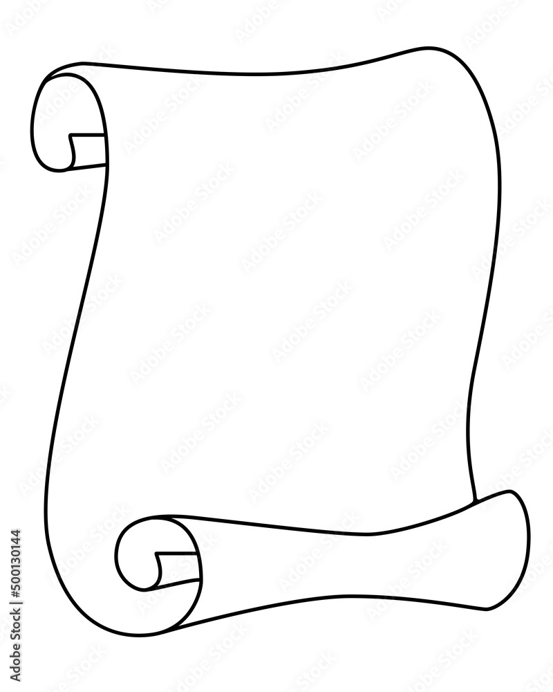 Sheet of paper unrolled scroll