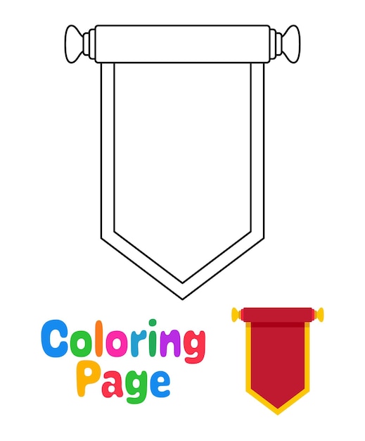 Premium vector coloring page with chinese scroll for kids