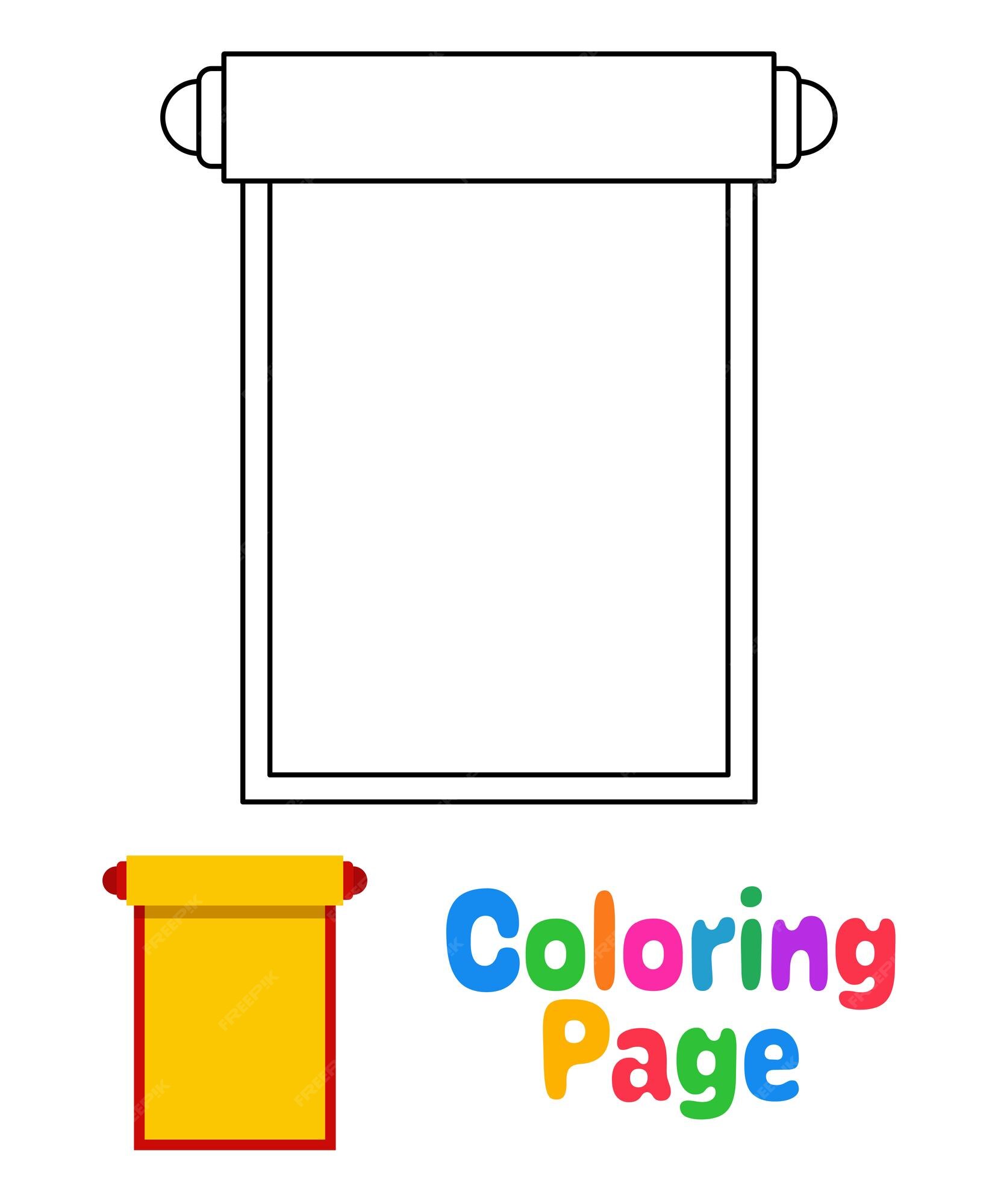 Premium vector coloring page with chinese scroll for kids