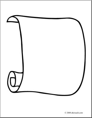 Clip art scroll coloring page i