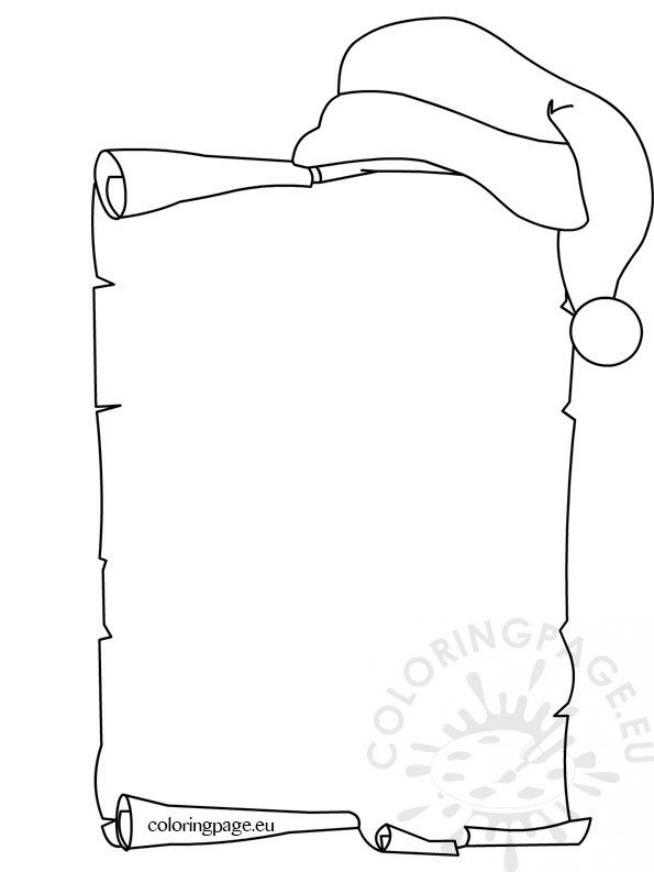 Santa claus wish list coloring page