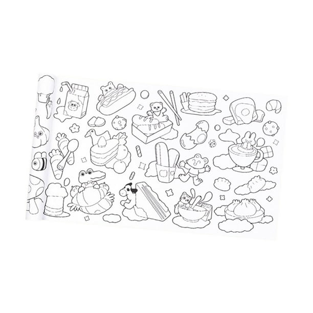 Kids coloring paper graffiti scroll toddlers coloring poster wall coloring stickers coloring book paper with tear off line diy art drawing letter