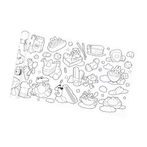 Kids coloring paper graffiti scroll toddlers coloring poster wall coloring stickers coloring book paper with tear off line diy art drawing letter