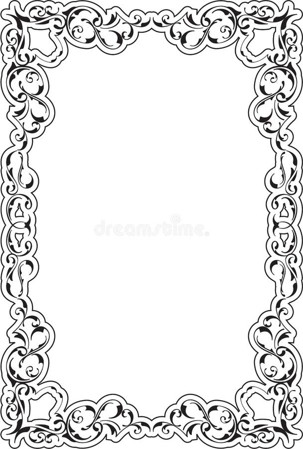 Victorian art ornate scroll frame stock vector