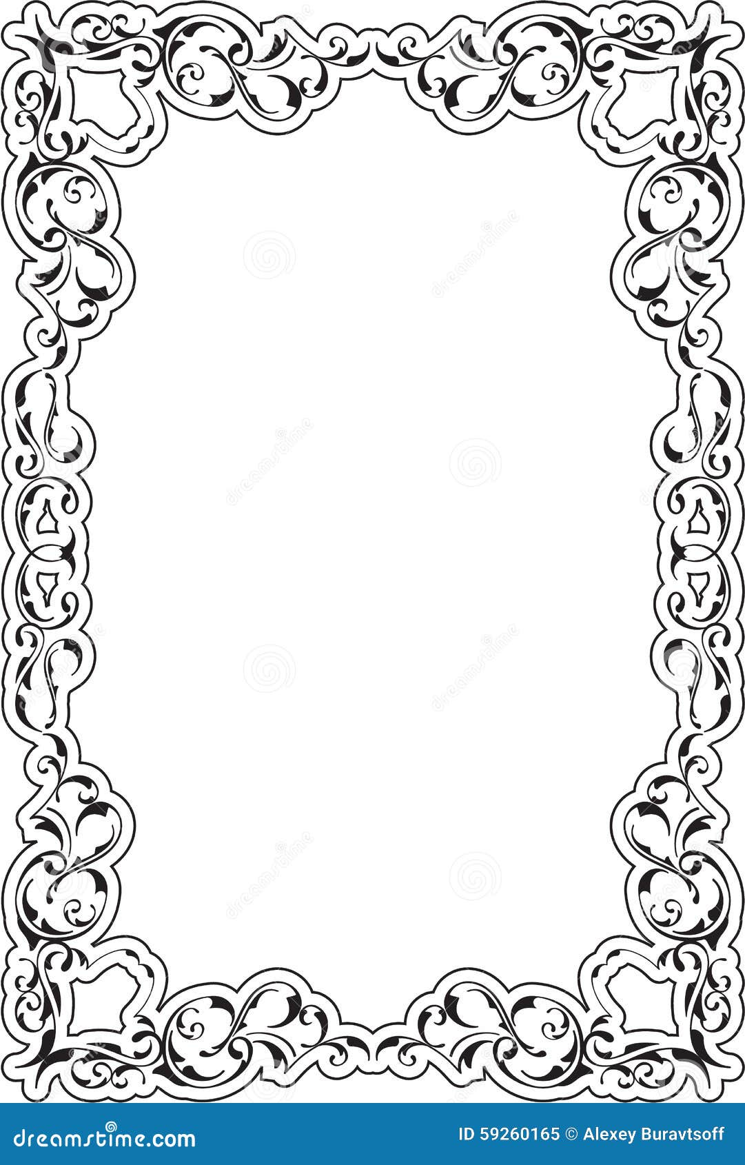 Victorian art ornate scroll frame stock vector