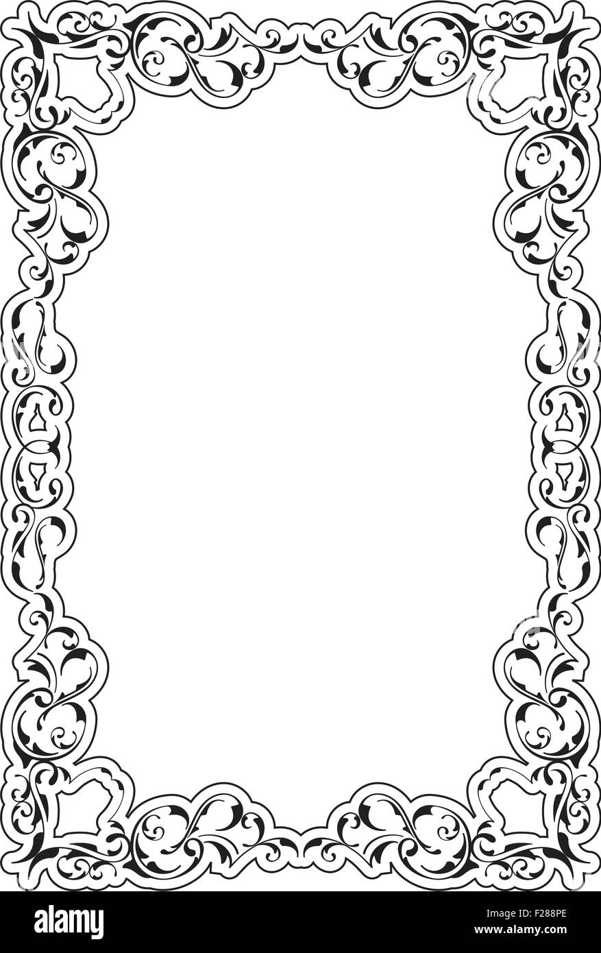 Victorian art ornate scroll frame on white stock vector image art