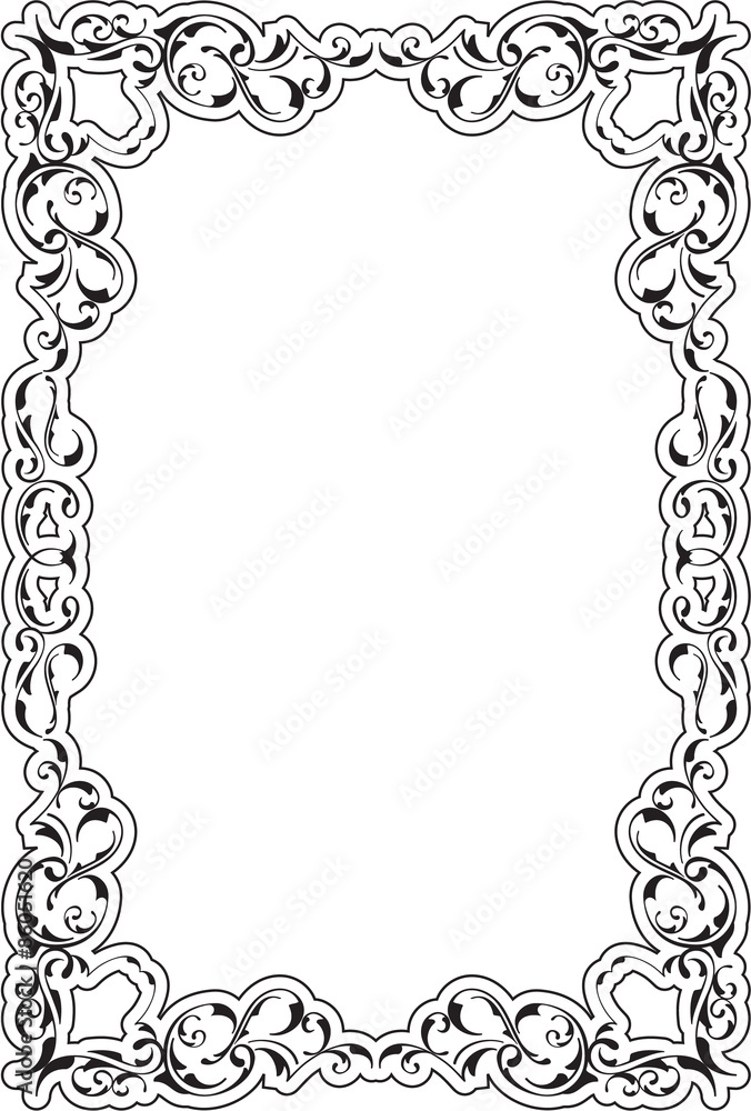Victorian art ornate scroll frame vector