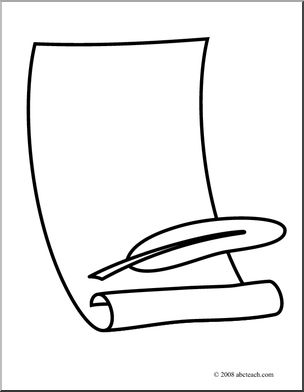 Clip art scroll coloring page i