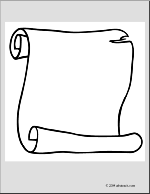Clip art scroll coloring page i