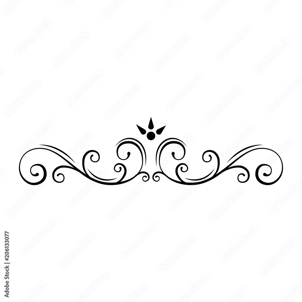 Decorative page divider swirls floral frame ornamental border callirgaphic flourish scroll design element wedding invitation greeting card save the date card vector vector