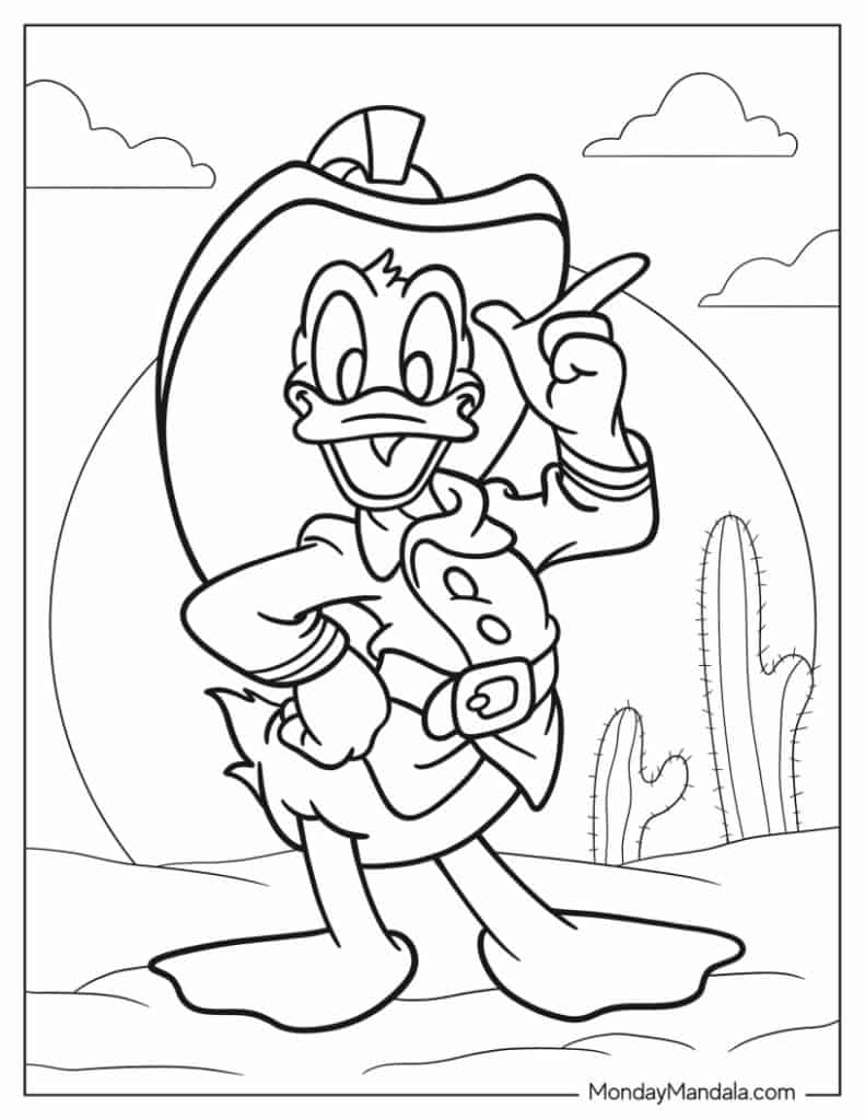 Donald duck coloring pages free pdf printables