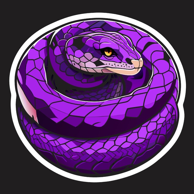 Premium vector amethystine python scrub python sticker vector illustration