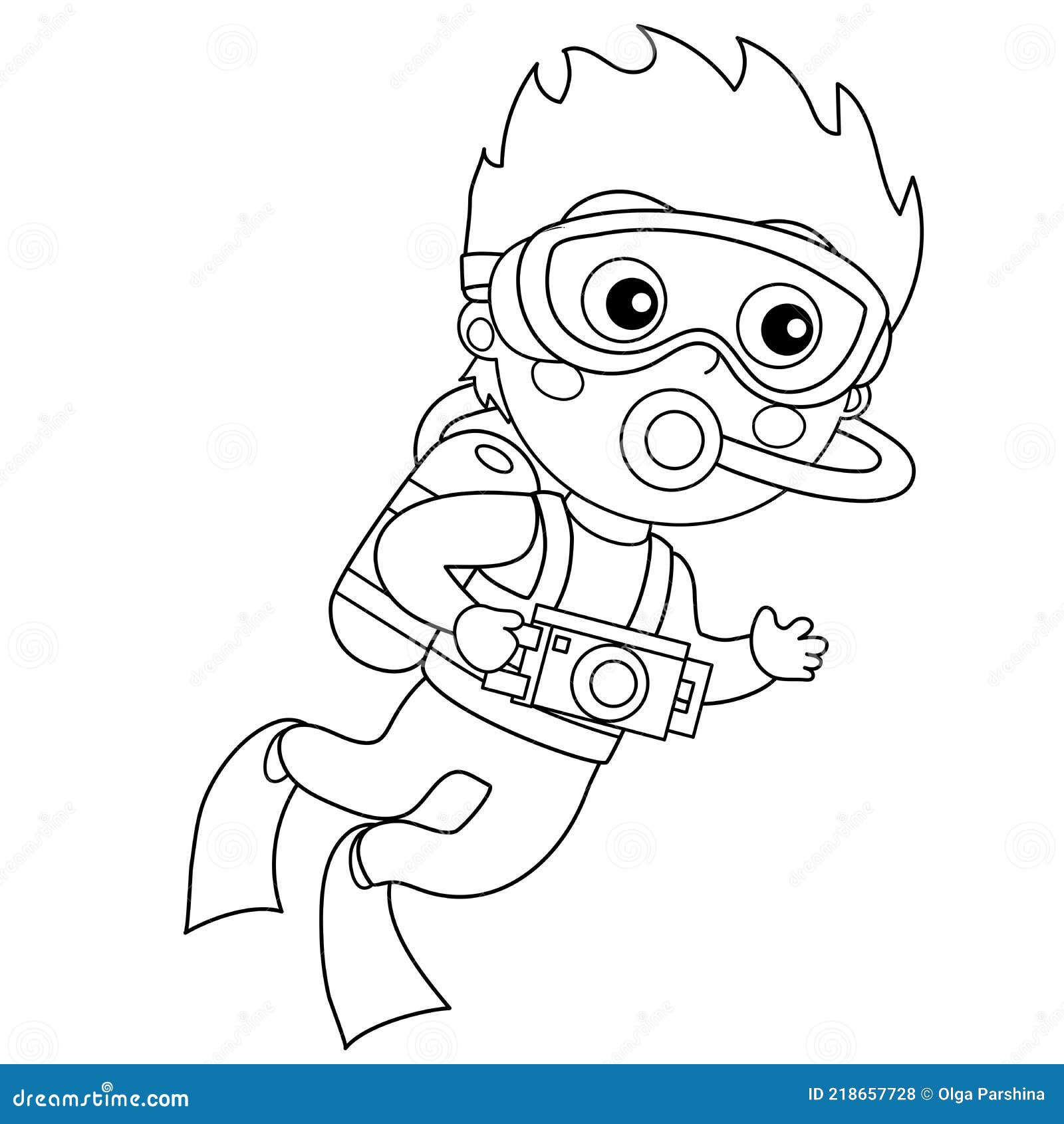 Scuba diver coloring stock illustrations â scuba diver coloring stock illustrations vectors clipart