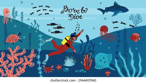 Scuba diving doodle images stock photos d objects vectors